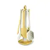 Juego de Utensilios de Cocina de Silicona Todo en Uno de 7 Piezas: Espátula, Espátula Ancha Anti-quemaduras para Freír, Espátula de Transferencia, Cuchara Ranurada, Espátula de Cocina, Cuchara Antideslizante para Olla Caliente