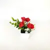Suministrado directamente por el fabricante, plantas en maceta de rosa de espuma y gypsophila para decoración de escritorio, flores artificiales, bonsáis pequeños, adornos de interior, macetas de flores artificiales