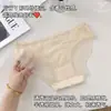 Calcinha de laço de cetim francesa, calcinha feminina leve de renda e tule respirável que modela o quadril 6015