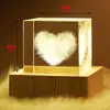 Adornos Creativos de Cristal Tallado en Cubo 3D de Luna y Nube - Decoración de Escritorio Estilo Casual
