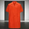 Jaleco Azul de Manga Curta Roupas de Trabalho Camufladas Roupas de Proteção do Trabalho Roupas à Prova de Poeira para Oficina Resistente a Manchas Jaleco Longo Roupas para Manuseio em Fábrica de Criação