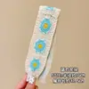 Fleco floral bordado estilo coreano con velcro, ribete de encaje extendido, accesorio versátil para el cabello para niñas para sujetar el cabello suelto al lavarse la cara