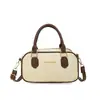 Boston Retro Grande Capacidade Outono 2026 Nova Moda Bolsa Feminina Textura Simples Bolsa de Ombro Bolsa de Mão Bolsa Transversal