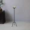 Luminária a Óleo Antiga Estilo Chinês Suporte de Velas de Chão, Suporte de Velas de Ferro Estilo Zen Ferro Fundido Ferro Forjado, Adereços para Sala de Chá, Enfeites Retrô