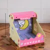Ninho de feltro para gato de inverno com arranhador, vila integrada para gatos, casa de gato morna semi-fechada, ninho de dormir para gatos com túnel