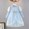 Ropa infantil de comercio exterior, venta al por mayor, falda de princesa Elsa para niñas, estilo coreano, falda de gasa de hielo y nieve, vestido de cumpleaños