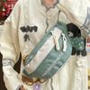 Bolsa de Peito de Nylon para Mulheres 2024 Novo Estilo Ombro Único Nicho Versátil Ciclismo Bolsa Transversal para Mulheres Cor Contrastante Estudante Esportes Bolsa de Cintura para Homens