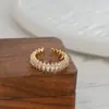 Anillo Abierto Personalizado Bañado en Oro Real con Circonita Incrustada para Mujer, Anillo de Rombos Geométricos de Diseño Único, Anillo Versátil para el Dedo Índice