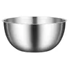 Tazón de acero inoxidable de grado alimenticio para lavar verduras y amasar masa, engrosado para uso en la cocina del hogar, adecuado para hacer ensaladas frías, tazón de paredes rectas