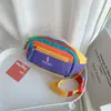 Bolso bandolera ligero para bebé, riñonera de diseño nicho dopamina para niños y niñas, riñonera infantil color block elegante, moderna
