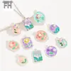 Pintura a Óleo Retrô Francesa Monet Rosa, Azul e Roxo Três Cores Pingente Pingente de Prata Estilo Antigo Liga Metálica Acessórios DIY