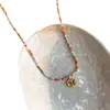 Collar Colgante Mariposa Colorida Dopamina para Mujer Cadena de Clavícula con Cuentas de Lujo Ligero Gama Alta Diseño de Nicho Accesorios de Verano