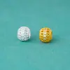 Plata Esterlina S925 Calado Malla Bola de Flores Calado Cuentas Espaciadoras Hecho a Mano DIY Pulsera de Cuentas Collar Accesorios de Joyería