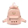 2026 Nuevo Estilo Coreano Mochila de Mezclilla Bordada de Oso para Mujer Moda Simple Gran Capacidad Mochila para Viajes Diarios