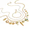 Bestseller transfronterizo: Collar colgante desmontable DIY bañado en oro con piedra natural y nácar, varios estilos de dijes, joyería de acero inoxidable