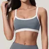 Sujetador deportivo europeo y americano transfronterizo, conjunto de yoga color block, camiseta sin mangas para correr y fitness al aire libre, top tipo sujetador sexy para mujer