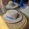 Sombrero de Copa Plana de Cinta de Hilo de Vidrio Degradado Guofeng para Mujer, Sombrero de Sol de Verano, Parasol para Vacaciones en la Playa, Lado Plano