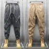 Pantalones Cargo Casuales de Marca de Moda para Hombre en Primavera y Otoño, Leggings Sueltos, Pantalones Largos, Pantalones Deportivos Harem de Color Liso Simple, Verano