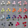 Flor Artificial de Rosa Redonda de Tres Cabezas Flor Artificial Arreglo de Boda Flor de Rosa Individual Adornos para Sala de Estar Flor de Seda Flor Decorativa Boda