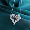 Colar Vermelho Livro Recomendado Celebrante de Internet Diamante Completo Coração de Amor Colar Luxo Micro-incrustado Zircônia Imitação Pingente de Diamante de Alto Carbono