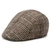 Gorra de Pato al por Mayor para Hombre, Boina a Cuadros para Otoño e Invierno, Sombrero Estilo Coreano para Personas de Mediana Edad y Mayores, Gorra Versátil hacia Adelante, Estilo Vintage