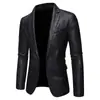 Chaqueta de Cuero para Hombre de Motocicleta Hombres 2023 Nueva Chaqueta de Otoño e Invierno Ajustada Estilo Coreano Traje Pequeño Traje Atractivo Chaqueta de Cuero PU