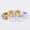 Suministro de fábrica juego de tapa de aluminio para botella de aceite esencial de 18 dientes anillo de aluminio para aceite esencial gotero con cabeza de goma para botella de aceite esencial venta al por mayor