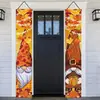 2025 Nuevos Coplas Transfronterizas de Acción de Gracias Decoración de Calabaza Cortina de Puerta Telón de Fondo con Ambiente de Festival de la Cosecha de Otoño