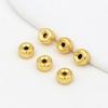 Contas de Roda Douradas Foscas Revestidas de Cobre Contas Redondas Colar de Corda de Mão Contas Galvanizadas em Ouro 18K Contas Côncavas Dourado Xisto D56