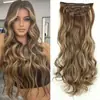Extensiones de cabello con ondas grandes europeas y americanas para mujer, 16 clips, juego de 7 piezas, extensiones de cabello largo y rizado