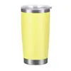 Vaso Amazon transfronterizo de 20 oz de acero inoxidable de doble capa para coche, vaso para helado, vaso para café para llevar, vaso portátil con pajilla