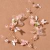 Diadema de novia estilo coreano hecha a mano con flores rosas de hada dulce, pendientes, tocado de boda, vestido de novia estilo Mori para mujer