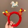 Faixa de Cabeça Vermelha Festiva Cabeça de Cavalo para Estudantes e Crianças, Performance, Adereços para Fotos, Faixa Decorativa, Acessório de Cabelo, Novo Modelo 2026