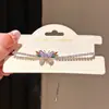 Pulsera de Zirconia Mariposa Extraíble Verano Ultra-Hada, Pulsera de Estilo Lujoso Ligero de Gama Alta, Dulce y Elegante Accesorio de Mano para Mujer