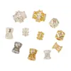 Cuentas Espaciadoras de Cintura Pequeña con Incrustaciones de Circonita de Color Oro de 18 Quilates Encaje Soporte de Flores de Doble Cara Corona Accesorios para Pulseras de Cristal DIY