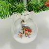 Bolas de Navidad de Plástico Transparentes Brillantes de Dos Piezas Adornos Colgantes para Árbol de Navidad Decoraciones de Iluminación Decoraciones Navideñas Bolas Redondas