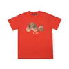 Versão Correta da Camiseta Pronta Redonda de Manga Curta Solta Palm Palm Angels Estampa de Letras Splash Transfronteiriça