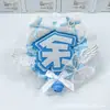 Série Azul Marca de Celebridade Tecido Não Tecido Enfeites Pendentes Refletivos, Essencial para Fãs da Indústria do Entretenimento, Mini Pingentes Fofos