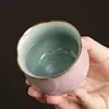Caneca Master Forno Ru Cerâmica Rosa Rachada Pode Cultivar Flor Pétala Xícara de Chá Flor de Gelo Caneca de Degustação de Chá Gongfu Alto Valor de Aparência Lembrança