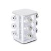 Jarra giratoria de especias con borde plateado, encimera de cocina, salero pimentero, estante de almacenamiento para polvo de cinco especias, juego combinado, venta al por mayor