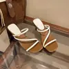 Sandálias de Encaixe Retro de Nicho de Luxo para Mulheres, Novidade Verão 2026 Sandálias de Salto Alto Quadradas com Salto Grosso Estilo Fada