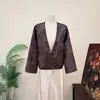 Chaqueta Cardigan Jacquard Estilo Chino Nuevo Zhi Li Otoño Nuevo Top de Cuello V Grande Chaqueta Estilo Chino Nuevo