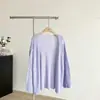 Estilo Coreano Design Elegante Irregular Manga Longa Tricô Cardigã Peça de Roupa Externa Feminina 2026 Outono Cardigã de Tricô Vazado Jaqueta Suave