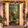 Decoração de Porta Janela de Natal Tecido de Fundo Laço Sino Tema Boneco de Neve Fundo para Fotos Fonte de Fábrica Transfronteiriça