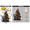 Calcomanías de Calabaza de Halloween Decoración de Arreglo para Fiesta Navideña Calcomanías Electrostáticas de Linterna de Calabaza de Caramelo Gato Negro Fantasma Calcomanías para Ventana