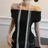 Bufanda Larga de Encaje Atmosférico Cinta 2025 Explosiones Tendencia de Moda Cadena para el Cuello Clavícula Gargantilla Apilada