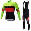 JIEPOLLY roupa de ciclismo traje de manga comprida almofada de silicone bicicleta masculina e feminina secagem rápida roupas para atividades ao ar livre