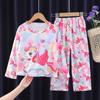 Pijama Infantil do Sudeste Asiático Manga Longa Calça Longa Conjunto de Desenho Animado Fofo Adequado para Usar Fora de Casa Roupas de Casa com Ar Condicionado