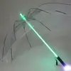 Paraguas de Mango Largo con Luz LED de Colores, Mango Creativo Iluminado, Paraguas Recto de Advertencia para Viajes Nocturnos, Paraguas Impermeable y a Prueba de Viento, Regalo