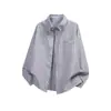 Camisa de Hombre con Rayas Verticales Estilo Casual Manga Larga Talla Extra Chaqueta Camisa Transfronteriza 2026 Primavera Nueva Prenda Superior para Hombre